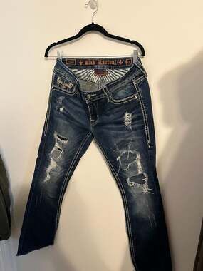 Rock Revival Sherry Distressed Easy Boot Jean Size 28